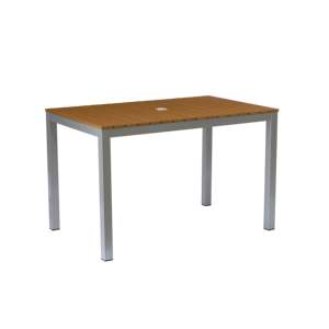Tavolo da Pranzo Rettangolare da Esterno con Telaio in Alluminio Effetto Teak 47.2 X 29.5 Pollici - Product Image 2