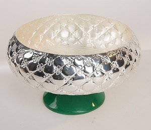 Impressionnant ensemble de bol de service en laiton de couleur argent avec base en résine pour la maison hôtel restaurant vaisselle de table servant des aliments aux fruits - Product Image 3