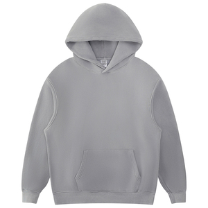 Sweat à capuche décontracté pour homme en molleton bouclette polyester/coton de haute qualité, coupe oversize à épaules tombantes, couleur unie, idéal pour l'hiver et l'automne - Product Image 2