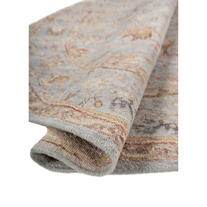 Alfombra Afgana de Lana Azul Tejida a Mano con Patrón de Medallón Someplace in Time EA-3011 (Cs-02) para Uso Doméstico - Product Image 2