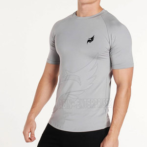 Camiseta Deportiva de Secado Rápido con Mangas Raglán Grises para Hombre, Talla XXL, con Logotipo de Águila Estampado en la Parte Delantera, Diseño Ajustado con Cuello Redondo, Ropa Deportiva - Product Image 2