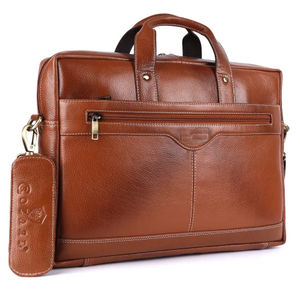 Bolso bandolera minimalista ecológico personalizado Unisex, cadenas de cuero genuino, botón, cierre de cremallera para oficina de negocios - Product Image 4