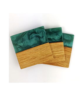 Dessous de verre en bois et en résine bleue de conception unique pour les articles d'ustensiles de cuisine de boisson de thé de café au plus bas coût - Product Image 3