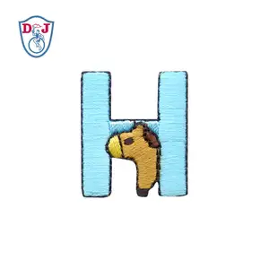 Patch Alfabet Hewan 26 Huruf Set Stiker Besi Pada Lencana Bordir Nama Kustom Pakaian Bordir Logo Tim Dipersonalisasi
