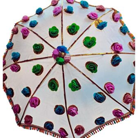 Parapluie en coton multicolore fait à la main avec des roses multicolores et des broderies Zari, parapluie pour mariage, fête, Hldi, décoration Mehendi