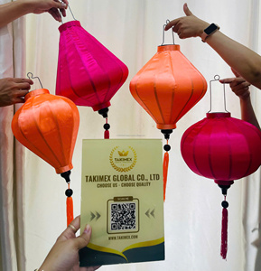 Hoi โคมไฟผ้าไหมไม้ไผ่สำหรับตกแต่งเทศกาลและตกแต่งร้านอาหารงานปาร์ตี้งานเทศกาลผลิตในเวียดนาม - Product Image 2