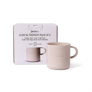 COSY & TRENDY Lot de 6 tasses à café en céramique 'Astera Pearl' élégantes et confortables - Product Image 2