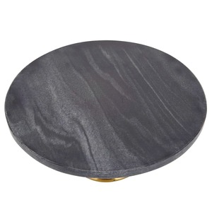 Set Of Three Black <b>Marble</b> Top <b>Cake</b> <b>Stands</b> With Gold Metal Base For Birthday Celebration Anniversary Event And Home Display - Product Image 4