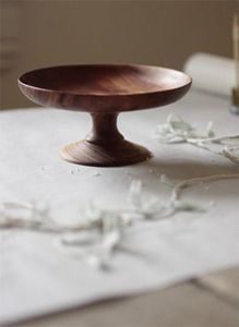 ชื้นถาดไม้อะคาเซียสูงแบบเท้าสูงทำจากไม้อะคาเซียแท่นวางเค้กสำหรับเสิร์ฟเค้กและผลไม้ - Product Image 5