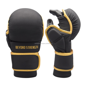 Premium MMA Sanda Shooter Gloves PU Leather Half Finger Hook Loop Closure Boxing Sparring Training Durable Breathable Custom - Product Image 5