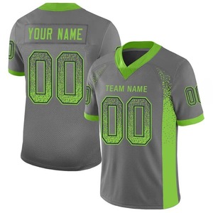 Camiseta de Béisbol Personalizada para Hombre, Cuello en V, Gris, Malla Verde, Número del Equipo, Transpirable, Talla Grande, Impresión Frontal, Secado Rápido - Product Image 2