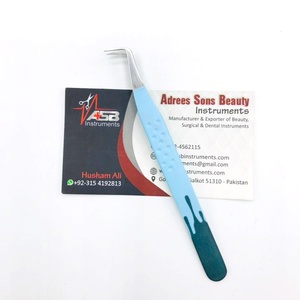 Botte mince professionnelle à 90 degrés poignée d'impression de points en acier durable nouveaux Styles pince à épiler d'extension de cils avec pointe pointue - Product Image 4