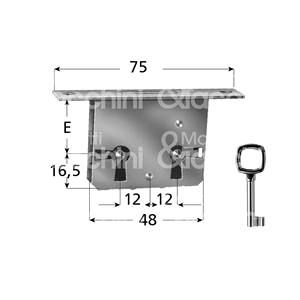 CERRADURA MORTICE Art. 32 ambidiestros para cajón o puerta Llave de borde cuadrado de latón frontal incluida - Product Image 1