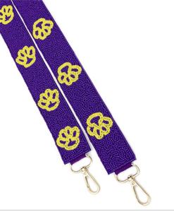 Bandoulière perlée à la main violet jaune patte conception personnalisée bandoulière sac à main sangle pour bricolage sacs accessoire de mode en gros - Product Image 1