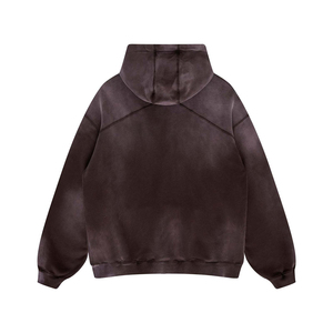 2025 soleil fané Vintage personnalisé hommes sweats goutte épaule 400gsm français éponge coton lavage à l'acide sweats à capuche imprimer polaire vêtements - Product Image 2