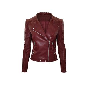 Servicio OEM Chaqueta de cuero de moda Camel Color teñido Chaquetas de cuero de las mujeres Chaquetas de cuero de calidad superior de encargo - Product Image 6