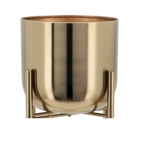 Juego de 2 Macetas Decorativas con Acabado Dorado, Diseño Único, Macetas de Metal para Flores, Hechas a Mano - Product Image 4
