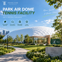 Dôme de tennis gonflable personnalisé pour parc, installation sportive durable, membrane écologique, faible teneur en carbone, déplaçable, réutilisable, gestion intelligente de l'énergie