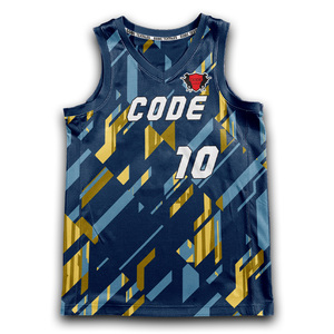 Conjunto de pantalones cortos de Jersey reversible con cuello en V personalizado, uniforme de baloncesto transpirable de malla de poliéster 100% de secado rápido - Product Image 2