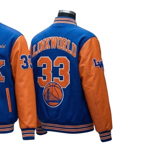 Veste universitaire unisexe en 100 % laine de haute qualité, style streetwear, col en V, motif uni sur le devant - Product Image 3