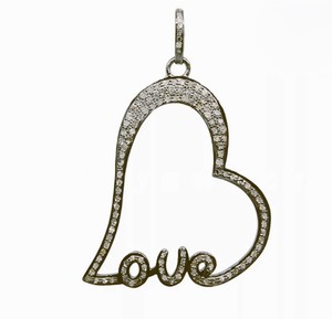 จี้เพชรชุบโรเดียมสีดำแนววินเทจสีเงินสเตอร์ลิง925ขนาด40x40มม. สำหรับงานแต่งงาน - Product Image 1