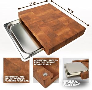 Tabla de Cortar de Madera Natural, No Porosa y Fácil de Limpiar, Apta para Carne, Frutas y Verduras, Elegante y Esencial para la Cocina - Product Image 2