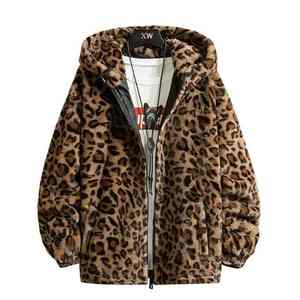 Custom Winter <b>Jacket</b> Fashion Leopard Print Full Zip Thick Fleece Velour Velvet <b>Jacket</b> <b>Flannel</b> Hoodie - Product Image 1