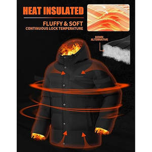 เสื้อโค้ทแจ็กเก็ตขนเป็ดอบอุ่นสำหรับผู้ชาย, เสื้อโค้ทกันน้ำปกตั้งมีฉนวนหนาและกันลมสำหรับสภาพอากาศที่หนาวจัด - Product Image 2