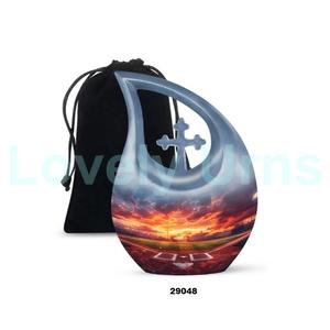 โกศใส่เถ้ากระดูกของผู้ใหญ่ลายลูกเบสบอลมีสีแสดใหญ่สำหรับตกแต่งงานศพ - Product Image 4