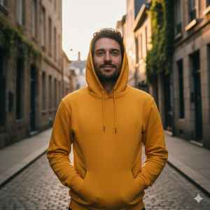 Sudadera con Capucha Personalizada de Manga Larga, Ligera, de Poliéster/Algodón, para Invierno, Lisa, Teñida, con Diseño de Logotipo Propio para Hombre - Product Image 3