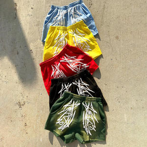 Personnalisé unisexe Vintage solide High Street 100% coton éponge Shorts respirant écologique bouffée impression toile tissu haut - Product Image 2