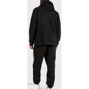 2025 Logo personnalisé deux pièces Baggy Streetwear vêtements pour hommes survêtement noir lourd Logo solide maternité à capuche pantalon ensemble - Product Image 2