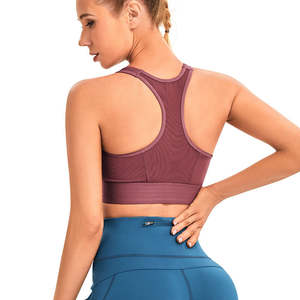 Soutien-gorge de sport réglable couleur unie sans couture séchage rapide Yoga haut entraînement antichoc serré Gym Yoga soutien-gorge - Product Image 3