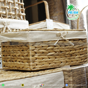 MEILLEUR PRODUIT POUR LE MÉNAGE Panier rectangulaire en jonc de mer avec couvercle Parfait pour le stockage et l'organisation des aliments - Product Image 5