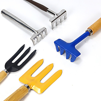 Kit d'outils DIY en bois et acier inoxydable pour mini-jardin intérieur, pour le rempotage, l'élagage et la transplantation manuel de bonsaïs, cactus et succulentes, sac droit OEM