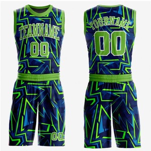 ล่าสุดการออกแบบเสื้อบาสเกตบอล Sublimated การพิมพ์ผู้ชายชุดบาสเก็ตบอลตาข่าย - Product Image 1