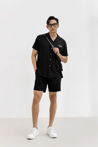 เสื้อผ้าผู้ชายแบบยั่งยืนกระดุมกระดุมเสื้อเชิ้ตผ้าฝ้ายใส่สบายผลิตจากเวียดนาม - Product Image 2