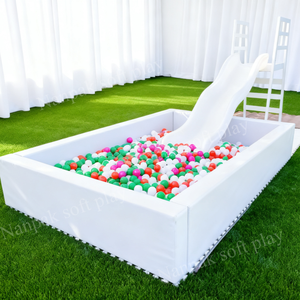 Perlengkapan Bermain Anak Warna Putih Hijau Pastel Beige, Pit Bola Lunak, Sewa Peralatan Bermain untuk Acara Komersial, Pesta, dan Ulang Tahun - Product Image 4