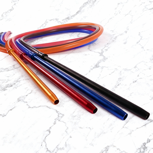 Boquillas de Silicona con Mango de Aluminio, Duraderas y Coloridas, Mangueras de Plástico para Narguile, Accesorios para Fumar en Bares y Fiestas - Product Image 2