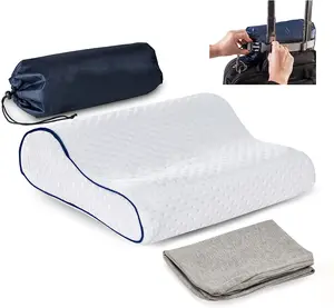 Travel & Camping Komfortables Memory Foam-Kissen mit extra Baumwoll bezug Tragbare Tasche Temperatur regulierender Kissen bezug