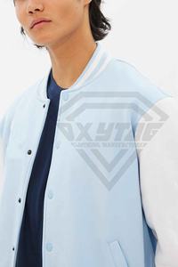 แจ็กเก็ตเบสบอลบอมเบอร์สำหรับผู้ชายขนาดพลัสไซส์งานปักโลโก้ - Product Image 2