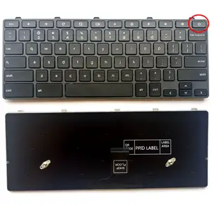 Computer keyboard Notebook Keyboard Laptop Keyboard for Dell Chromebook 3100 3110 00D2DT 03G0H0 US Layout Grey Fram Power Button