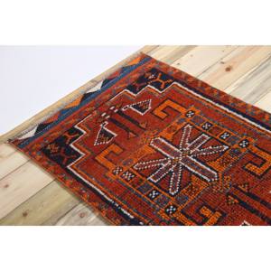 Tapis turc de 2,6 x 11,5 pieds, tapis géométrique brun vintage - Product Image 5