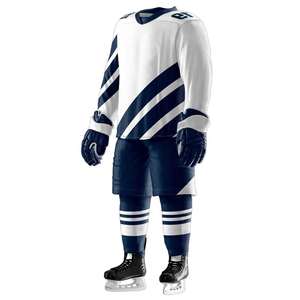 Vente en gros d'uniformes de hockey sur glace unisexe personnalisés Nouveaux maillots de sublimation avec logo Vêtements de sport OEM - Product Image 3