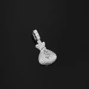Pendentif personnalisé moderne hip-hop en alliage plaqué or avec diamants incrustés - Product Image 1