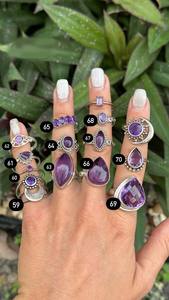 แหวนหมั้นแบบคลาสสิกสำหรับเด็กแหวน925พลอยอเมทิสต์เงินสเตอร์ลิงประดับฝาเป็นของขวัญแต่งงานความรัก - Product Image 2