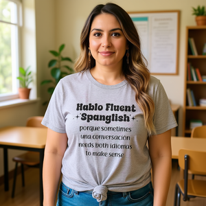 Maglietta divertente per insegnanti di spagnolo: T-shirt promozionale comica per chi parla fluventemente Spagnolo-Latino - Product Image 3