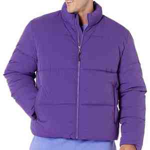 Chaqueta acolchada morada para hombre, cálida, ligera, aislante, de invierno, con cierre de cremallera, diseño elegante - Product Image 2