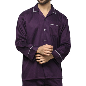 Conjunto de Pijama Térmico de Satén de Lujo para Hombre, 2 Piezas, Camisa de Satén con Bordado Personalizado y Ropa de Dormir, Excelente Comodidad, Tela de Rizo - Product Image 3