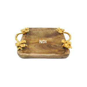 Finition plaquée argent bordure en relief forme ronde Table à dîner décoration plateau de service avec poignée plateau de service nickelé - Product Image 3